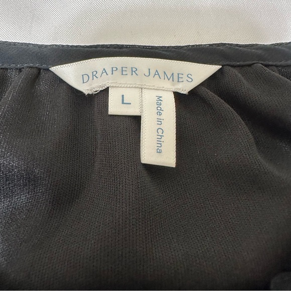 Draper James dress Black Long Sleeve size large tie Neck Flounce Shift Dress NWT - Picture 2 of 10